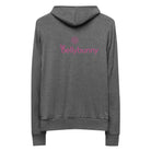 Bellybunny women's hoodie-Women's Zip-Up Hoodie-Grey Triblend with pink logo