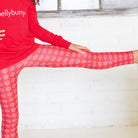 Bellybunny-Youth Leggings-red with sun pattern