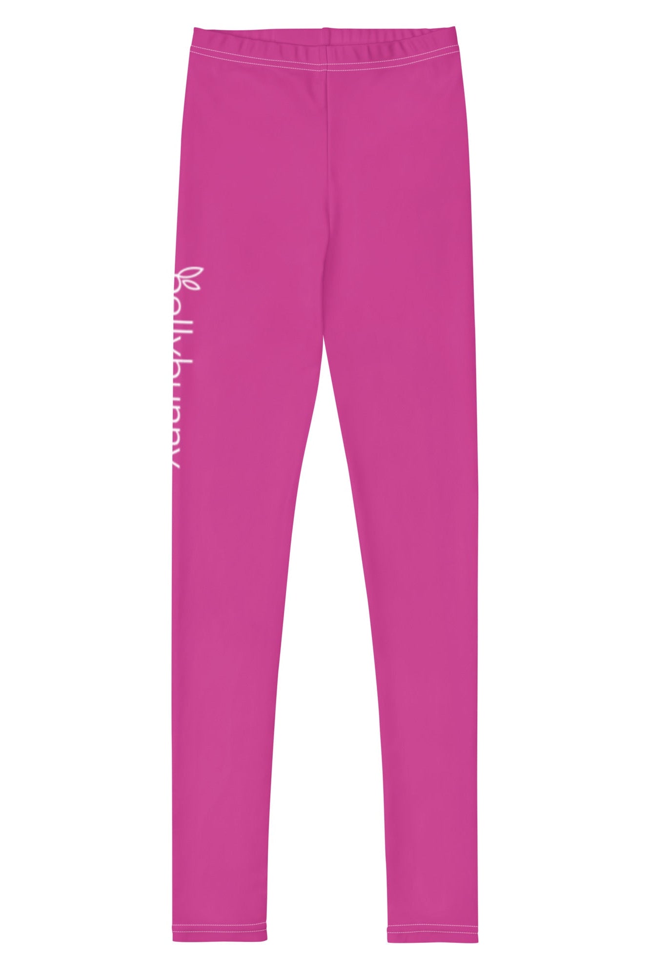 Bellybunny-Youth Leggings-pink with white logo