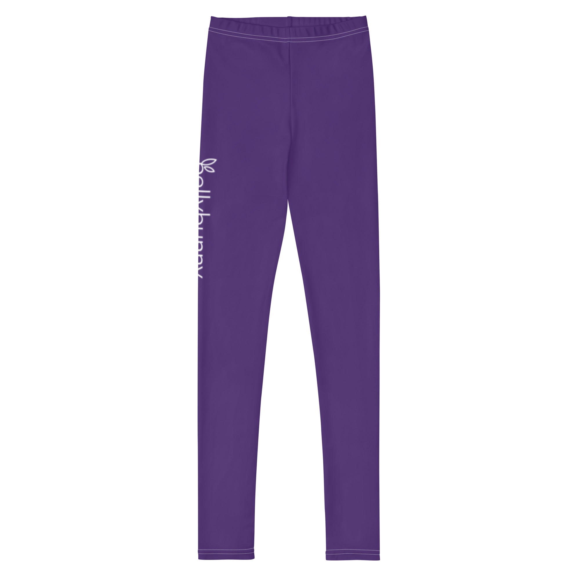 Bellybunny-Youth Leggings-purple with white logo