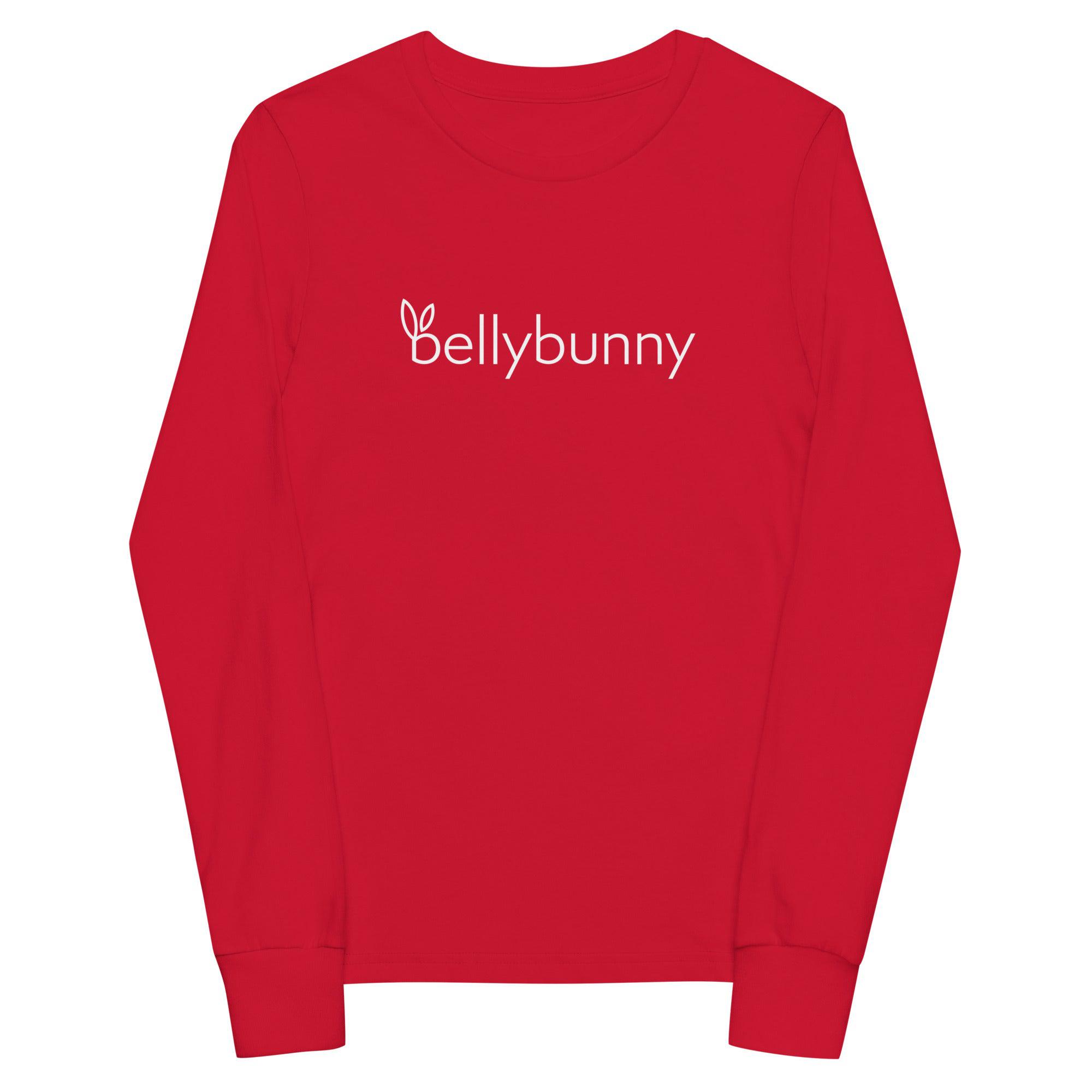 Bellybunny-Youth Long Sleeve T-Shirt-Red-with white logo