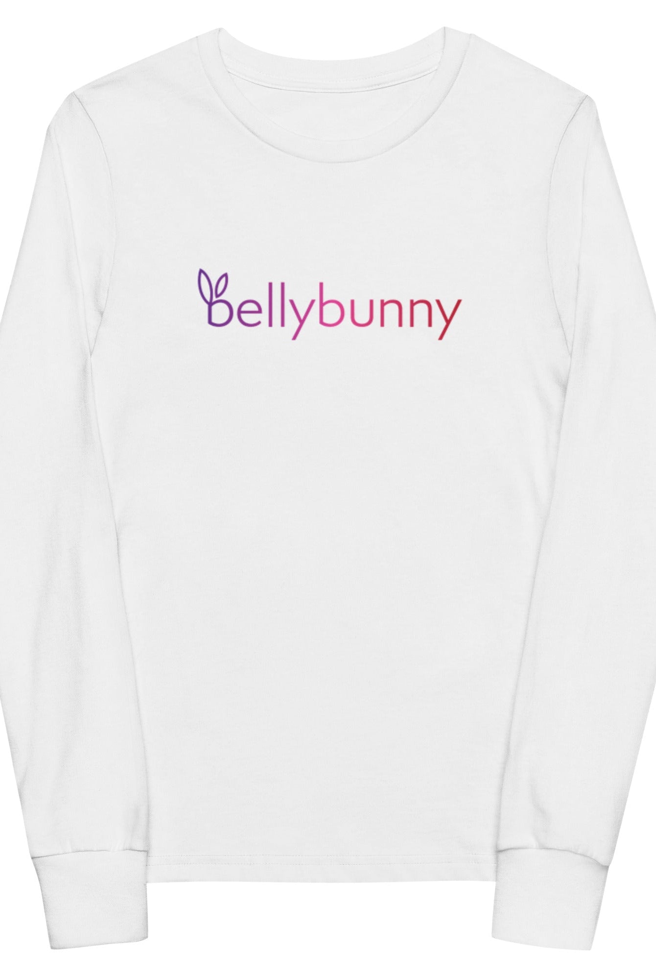 Bellybunny-Youth Long Sleeve T-Shirt-White-with rainbow logo