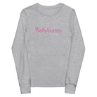 Bellybunny-Youth Long Sleeve T-Shirt-Athletic Heather-with pink logo