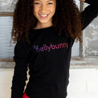 Bellybunny-Youth Long Sleeve T-Shirt-black with rainbow logo