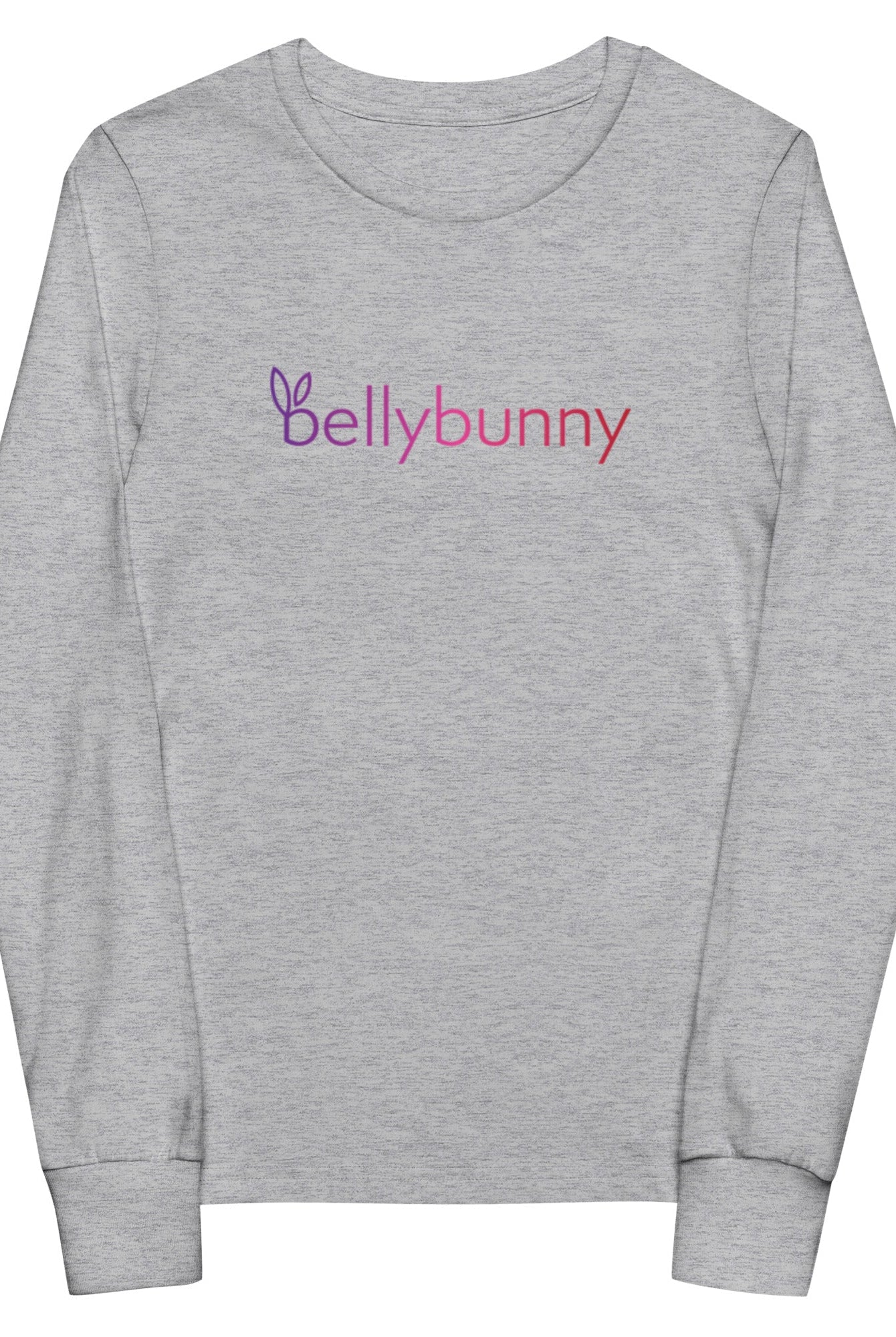 Bellybunny-Youth Long Sleeve T-Shirt-Athletic Heather-with rainbow logo