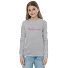 Bellybunny-Youth Long Sleeve Athletic Heather with rainbow logo