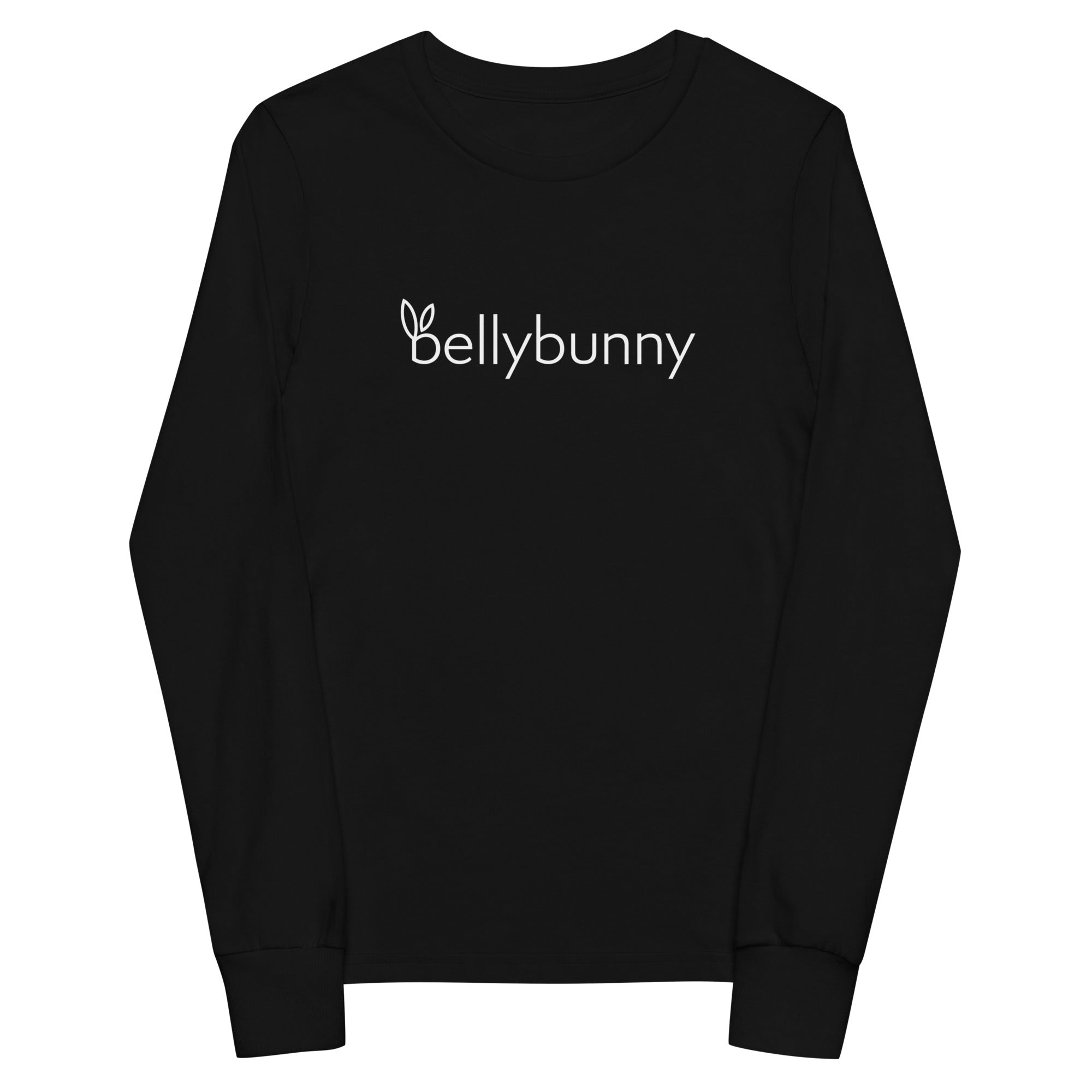 Bellybunny-Youth Long Sleeve T-Shirt-Black-with white logo