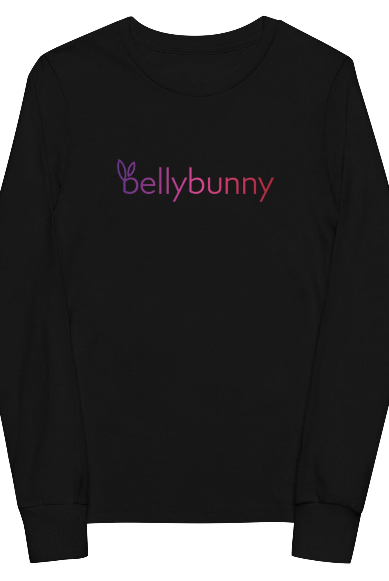 Bellybunny-Youth Long Sleeve T-Shirt-Black-with rainbow logo