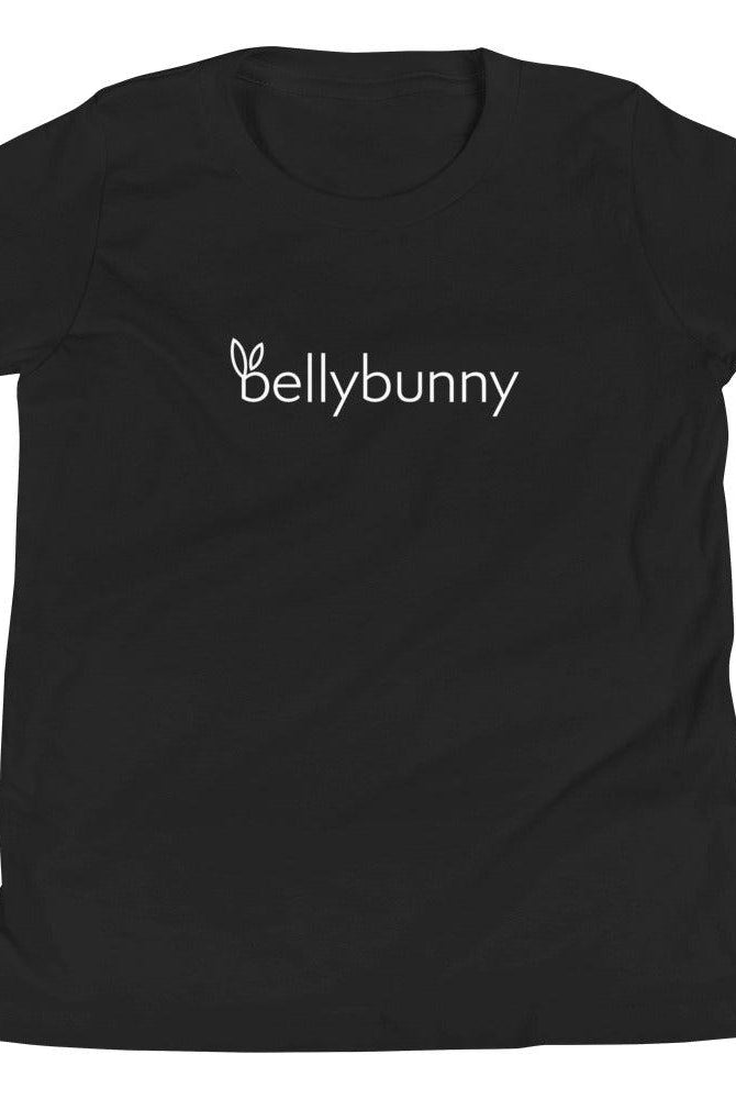Bellybunny-Youth Short Sleeve T-Shirt-Black with white logo-