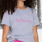 Bellybunny-Youth Short Sleeve T-athletic heather with pink logohirt-