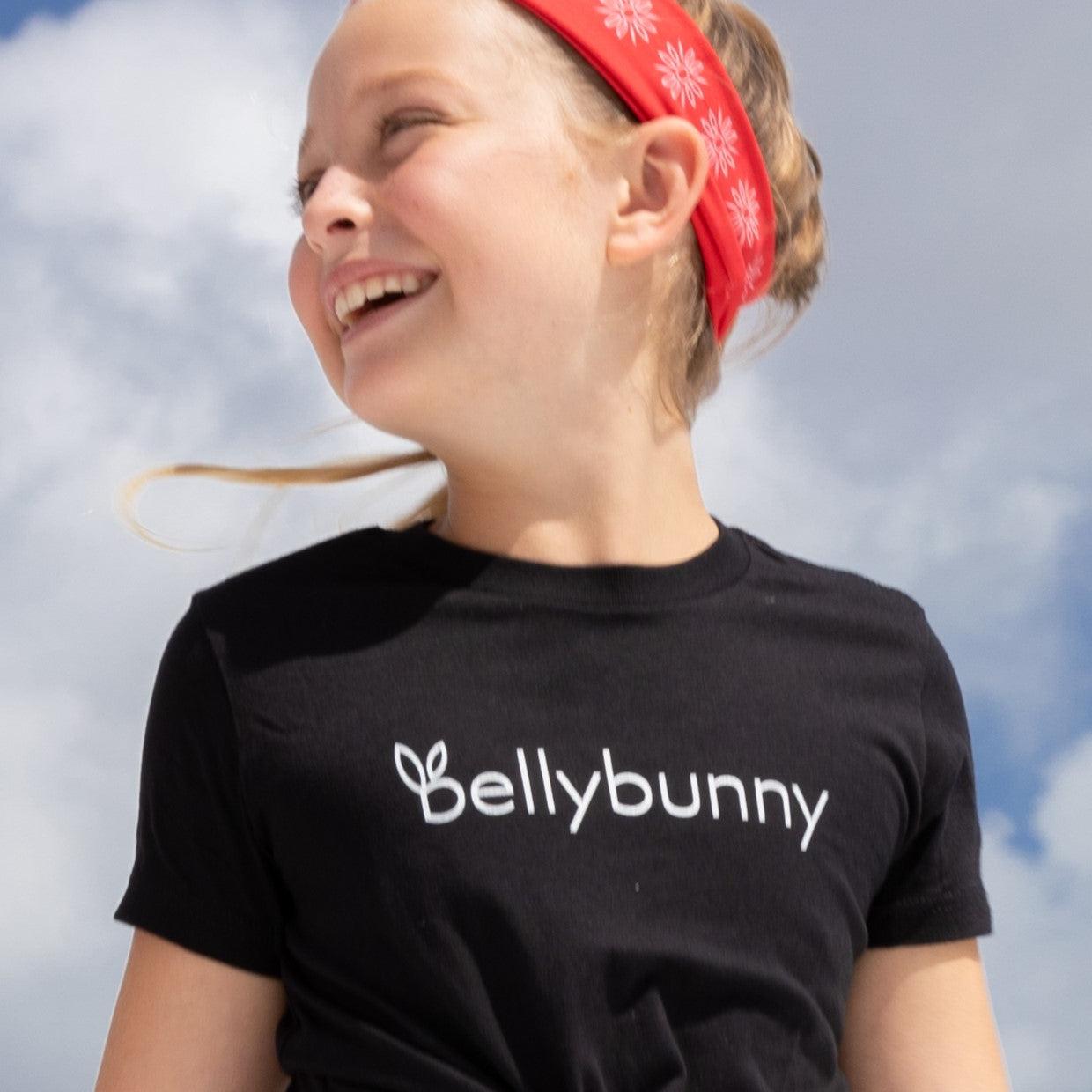 Bellybunny-Youth Short Sleeve T-Shirt-black with white logo