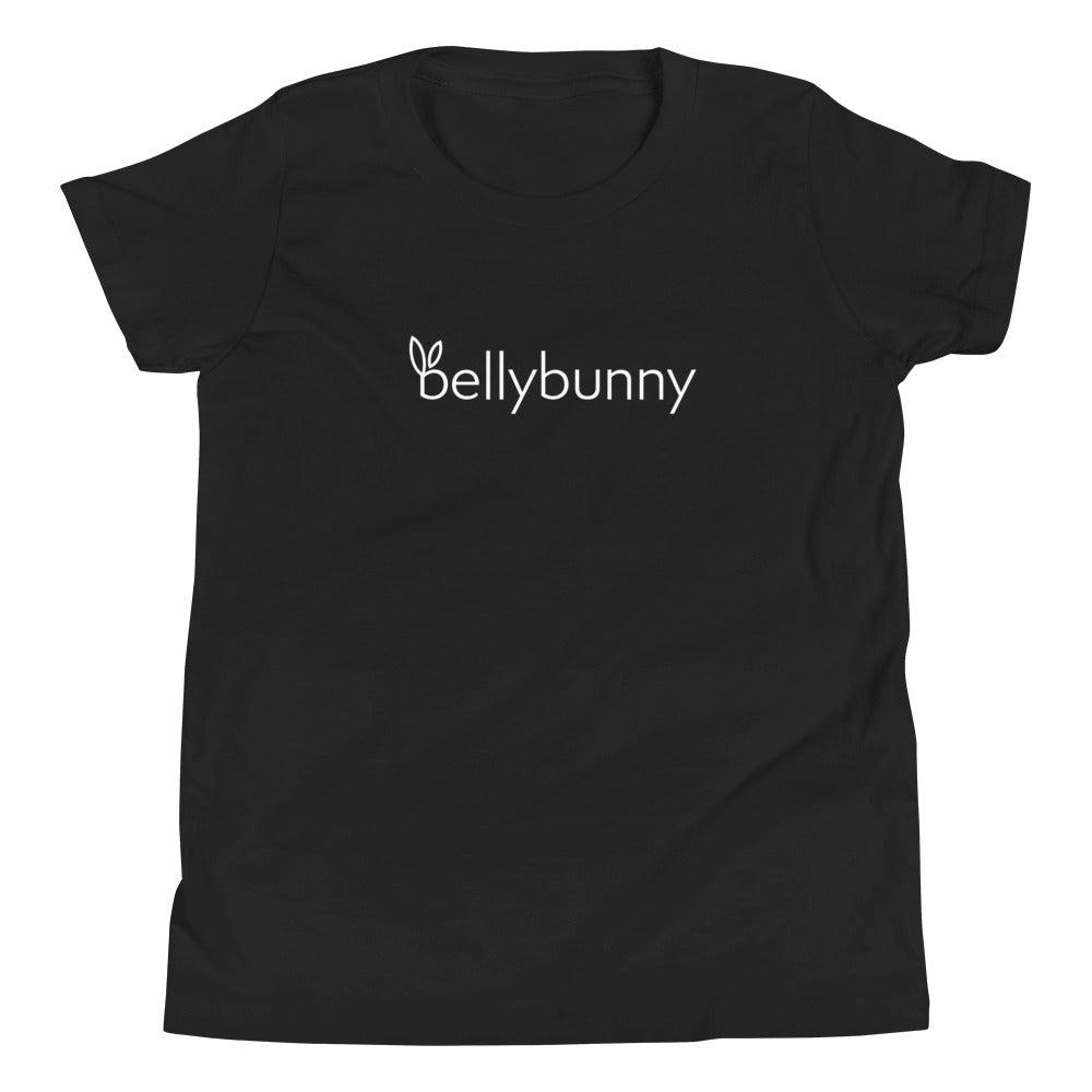 Bellybunny-Youth Short Sleeve T-Shirt-Black-with white logo
