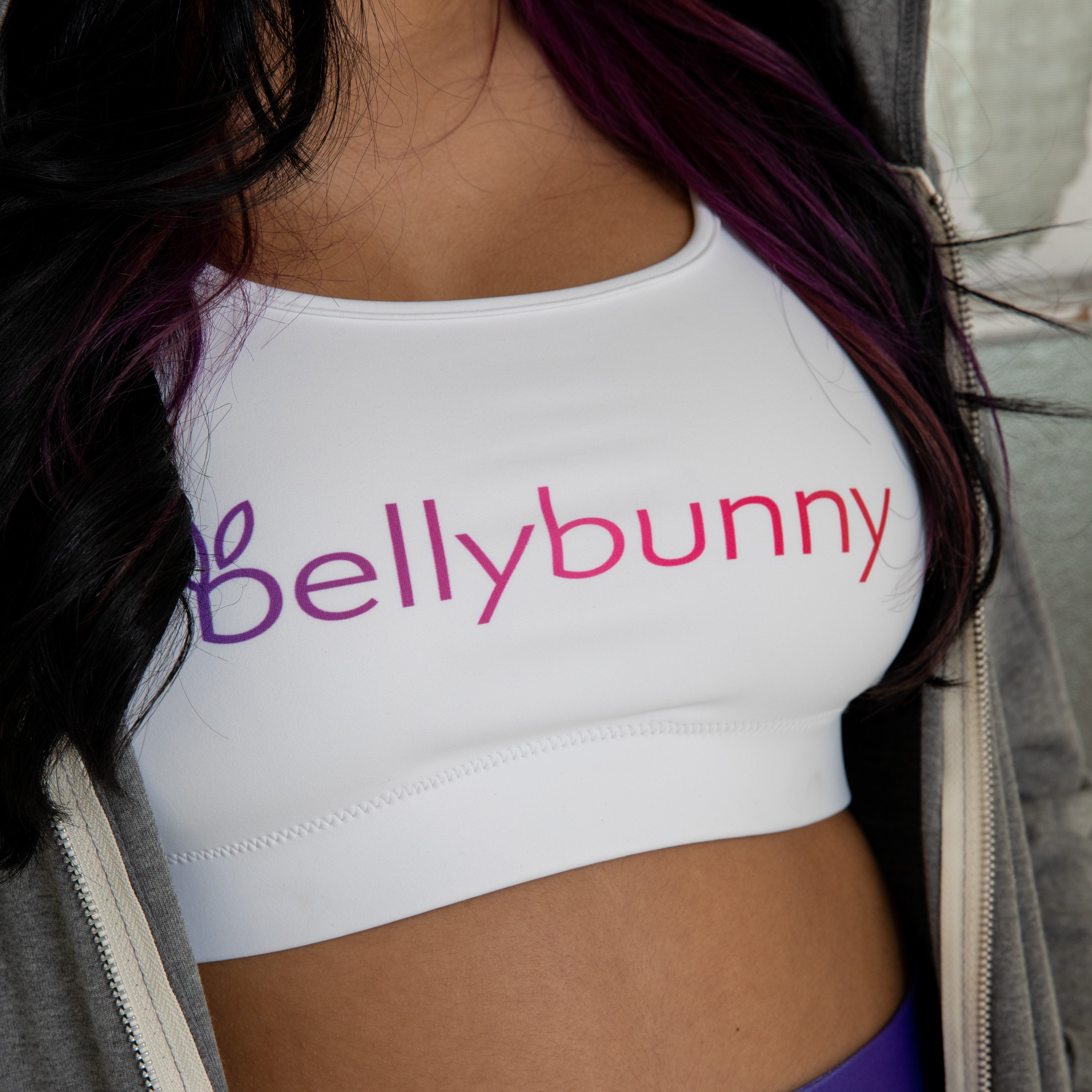 Bellybunny Sports Bra Collection, Shown with Rainbow Logo